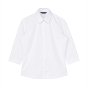 【透け防止・白無地】 レギュラー 七分袖 形態安定 レディースシャツ