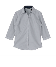 【超形態安定】 スキッパー 七分袖 形態安定 綿100% レディースシャツ