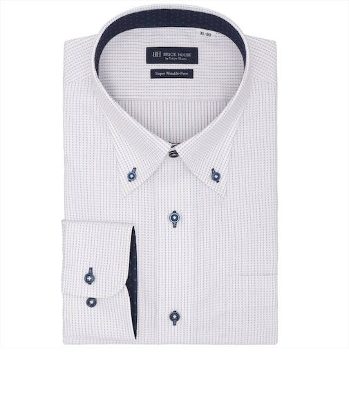 【超形態安定・大きいサイズ】 ボタンダウン 長袖 形態安定 ワイシャツ