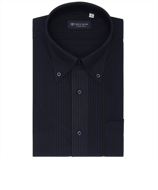 【ストレッチ・大きいサイズ】 ボタンダウン 半袖 形態安定 ニットシャツ