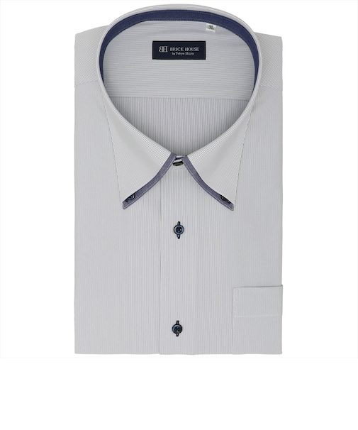 【ストレッチ・大きいサイズ】 ボタンダウン 半袖 形態安定 ニットシャツ