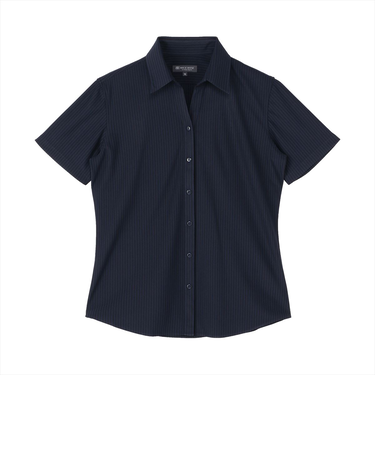 【ストレッチ】 スキッパー 半袖 形態安定 ニットシャツ レディースシャツ