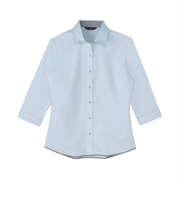 【透け防止】 ワイド 七分袖 形態安定 レディースシャツ