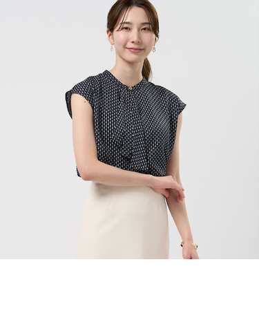 ジョーゼットラッフルブラウス フレンチ袖 レディース