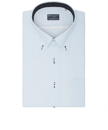 【Layered Cool】 ボタンダウン 半袖 形態安定 ワイシャツ