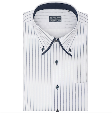 【Layered Cool】 ボタンダウン 半袖 形態安定 ワイシャツ