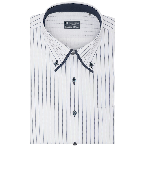 【Layered Cool】 ボタンダウン 半袖 形態安定 ワイシャツ