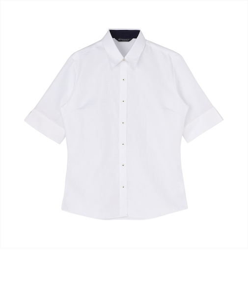 【超形態安定】 レギュラー 五分袖 形態安定 綿100% レディースシャツ