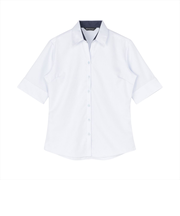 【超形態安定】 スキッパー 五分袖 形態安定 綿100% レディースシャツ