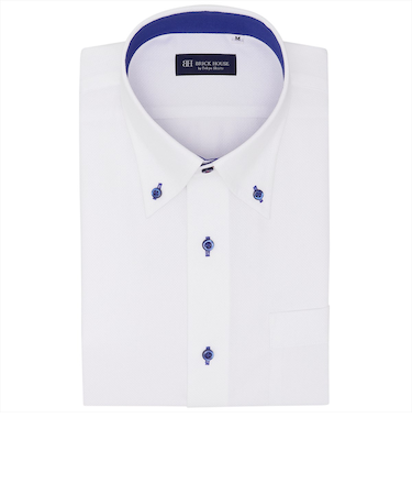 【吸水速乾】 ボタンダウン 半袖 形態安定 ワイシャツ