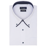 【超形態安定・大きいサイズ】 ボタンダウン 半袖 形態安定 綿100% ワイシャツ