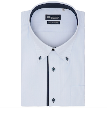 【超形態安定・大きいサイズ】 ボタンダウン 半袖 形態安定 ワイシャツ