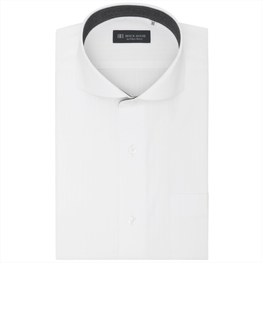 【透け防止】 ホリゾンタルワイド 半袖 形態安定 ワイシャツ