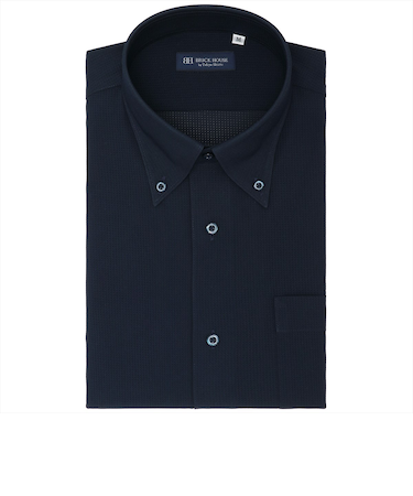 【ストレッチ】 ボタンダウン 半袖 形態安定 ニットシャツ