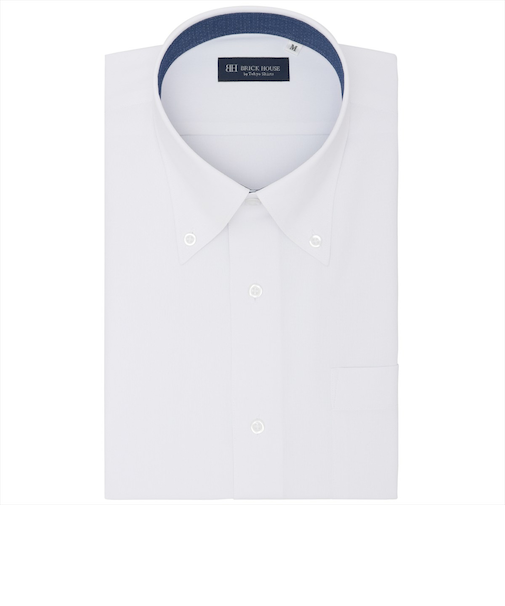 【ストレッチ】 ボタンダウン 半袖 形態安定 ニットシャツ