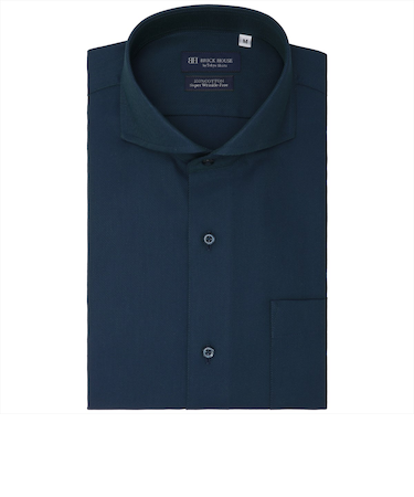 【超形態安定】 ホリゾンタルワイド 半袖 形態安定 綿100% ワイシャツ