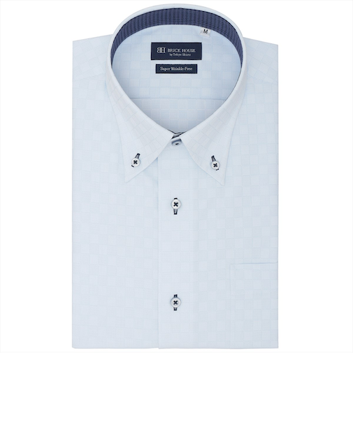 【超形態安定】 ボタンダウン 半袖 形態安定 ワイシャツ