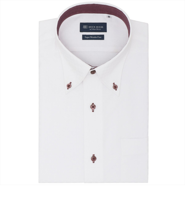 【超形態安定】 ボタンダウン 半袖 形態安定 ワイシャツ