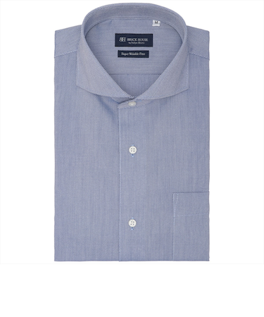 【超形態安定】 ホリゾンタルワイド 半袖 形態安定 ワイシャツ