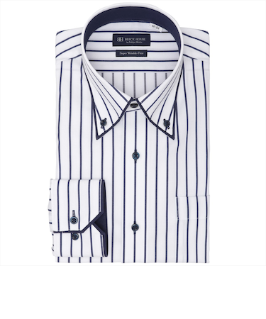 【超形態安定】 ボタンダウン 長袖 形態安定 ワイシャツ