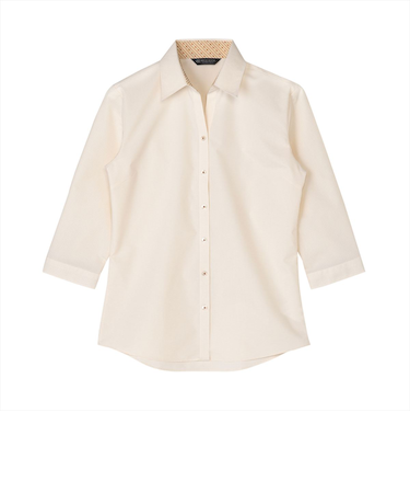 【透け防止】 スキッパー 七分袖 形態安定 レディースシャツ