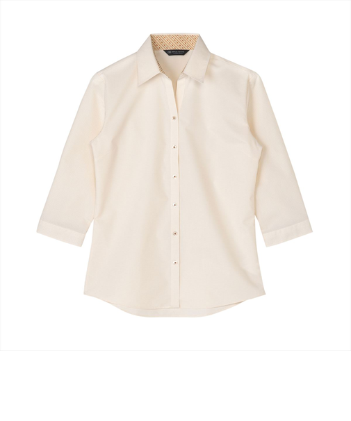 【透け防止】 スキッパー 七分袖 形態安定 レディースシャツ