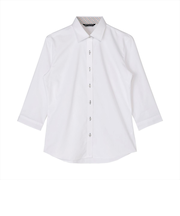 【透け防止】 ワイド 七分袖 形態安定 レディースシャツ