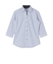 【透け防止】 スキッパー 七分袖 形態安定 レディースシャツ