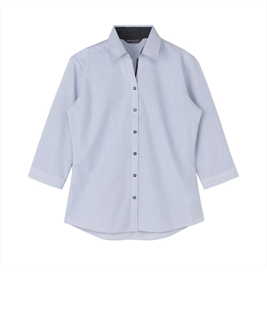 【透け防止】 スキッパー 七分袖 形態安定 レディースシャツ