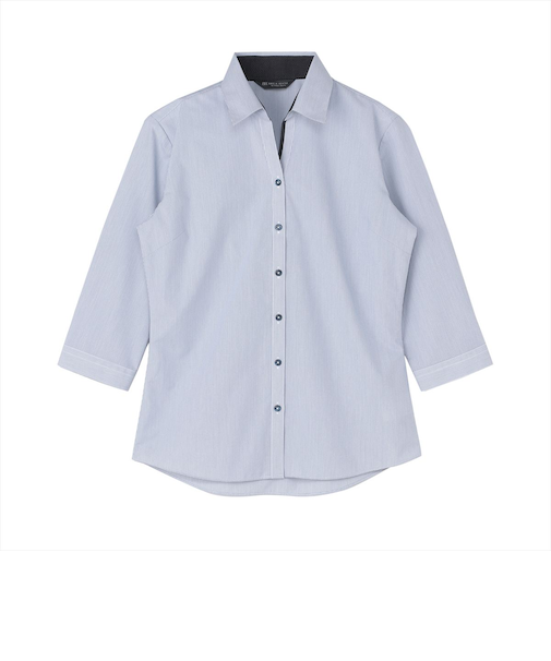 【透け防止】 スキッパー 七分袖 形態安定 レディースシャツ