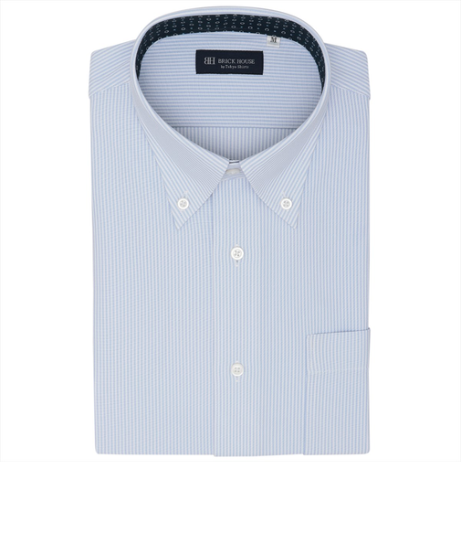 【ストレッチ】 ボタンダウン 半袖 形態安定 ニットシャツ