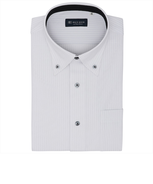 【ストレッチ】 ボタンダウン 半袖 形態安定 ニットシャツ