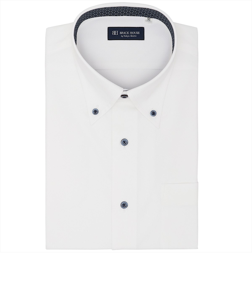 【ストレッチ】 ボタンダウン 半袖 形態安定 ニットシャツ