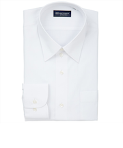 【透け防止・白無地】 レギュラー 長袖 形態安定 ワイシャツ