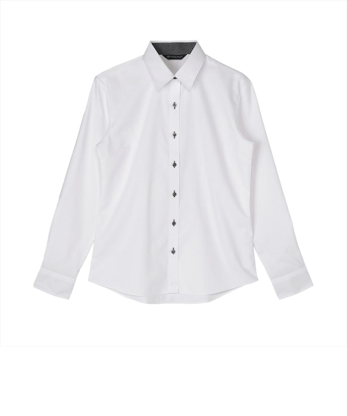 【透け防止】 レギュラー 長袖 形態安定 レディースシャツ