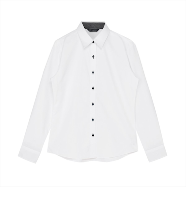 【透け防止】 レギュラー 長袖 形態安定 レディースシャツ