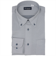 【ストレッチ】 ボタンダウン 長袖 形態安定 ワイシャツ ニットシャツ （使用素材：東レFIELDSENSOR(R)秒乾(R)）