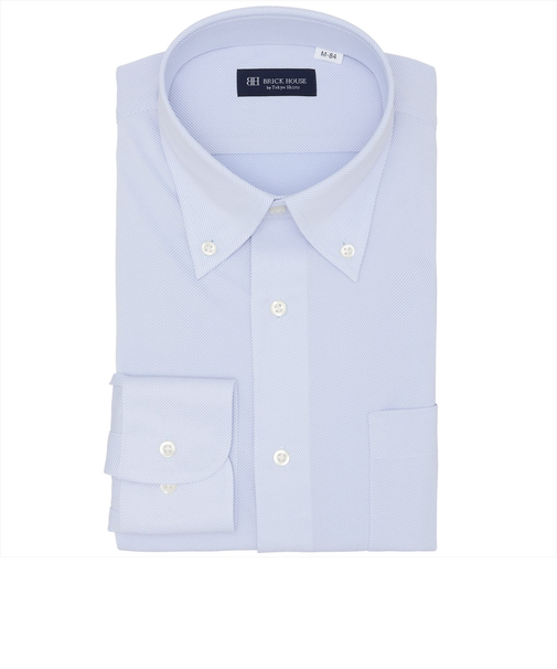 【ストレッチ】 ボタンダウン 長袖 形態安定 ワイシャツ ニットシャツ （使用素材：東レFIELDSENSOR(R)秒乾(R)）