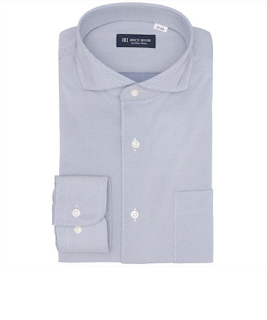 【ストレッチ】 ホリゾンタルワイド 長袖 形態安定 ワイシャツ ニットシャツ （使用素材：東レFIELDSENSOR(R)秒乾(R)）