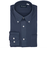 【ストレッチ】 ボタンダウン 長袖 形態安定 ワイシャツ ニットシャツ （使用素材：東レFIELDSENSOR(R)秒乾(R)）