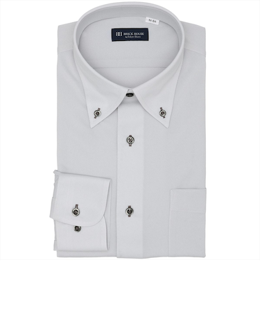 【ストレッチ】 ボタンダウン 長袖 形態安定 ワイシャツ ニットシャツ (使用素材:東レFIELDSENSOR(R)秒乾(R))