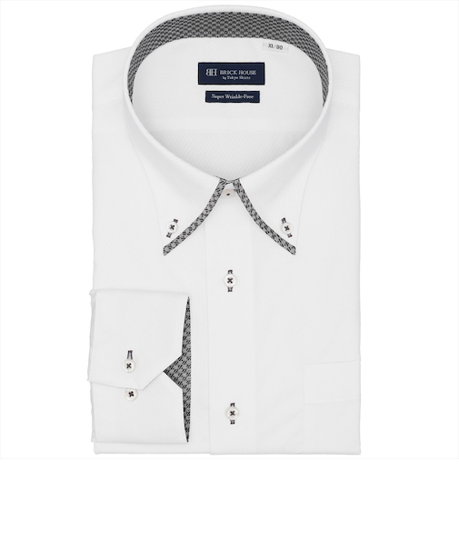 【超形態安定・大きいサイズ】 ボタンダウン 長袖 形態安定 ワイシャツ