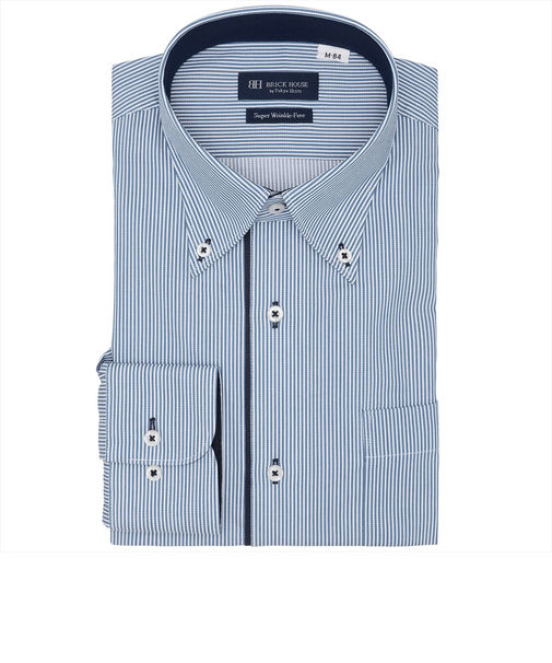 【超形態安定】 ボタンダウン 長袖 形態安定 ワイシャツ