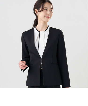 カラーレス ジャケット 長袖 セットアップ可能 レディース