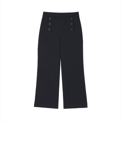 ウーリッシュ素材 セミワイドパンツ セットアップ可能 レディース