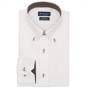 【超形態安定】 ボットーニ 長袖 形態安定 綿100% ワイシャツ