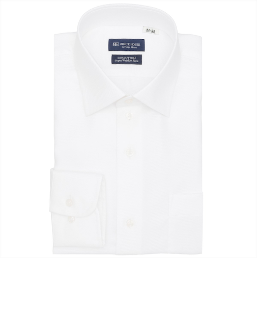 【超形態安定・大きいサイズ】 ワイド 長袖 形態安定 綿100% ワイシャツ