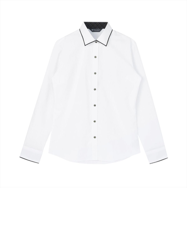 【透け防止】 ワイド 長袖 形態安定 レディースシャツ