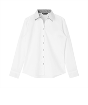 【透け防止】 スキッパー 長袖 形態安定 レディースシャツ