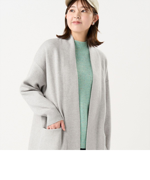 アウター ワッフルジャカード トッパー コーディガン レディース